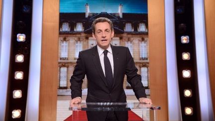 Nicolas Sarkozy était l'invité de l'émission "Paroles de candidat", sur TF1, le 12 mars 2012. (AFP - Eric Feferberg)