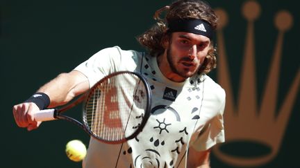 Le Grec Stefanos Tsitsipas en finale du Masters 1000 de Monte-Carlo, le 17 avril 2022 contre l'Espagnol&nbsp;Alejandro Davidovich Fokina. (MAXPPP)