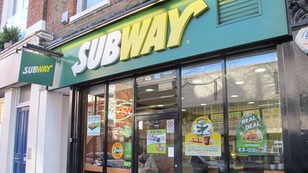 La devanture d'un fast-food Subway &agrave; Londres (Royaume-Uni), le 3 f&eacute;vrier 2014. (EDD GRIFFIN / REX / SIPA)