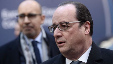 François Hollande arrive au sommet européen consacré à la question du "Brexit", vendredi 19 février à Bruxelles (Belgique). (STEPHANE DE SAKUTIN / AFP)