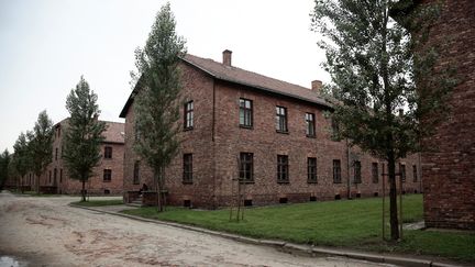 Des baraquements de l'ancien camp de concentration d'Auschwitz-Birkenau, en Pologne, en août 2014. (VINCENT ISORE / MAXPPP)