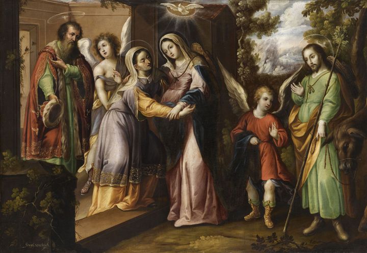 José Sánchez (documenté au Mexique entre 1686 et 1688) La Visitación (La Visitation), ca. 1680-1690
Paris, musée du Louvre, département des Peintures
 (RMN—Grand Palais (musée du Louvre) / Franck Raux)