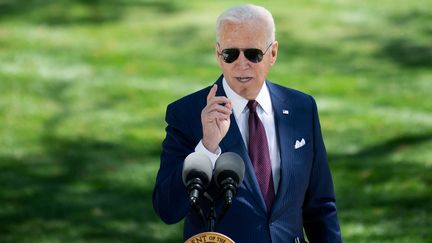 Le président américain Joe Biden à la Maison Blanche à Washington, le 27 avril 2021. (BRENDAN SMIALOWSKI / AFP)