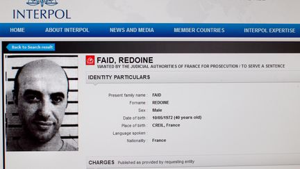 La fiche de Redoine Faïd sur le site internet d'Interpol. (INTERPOL / AFP)