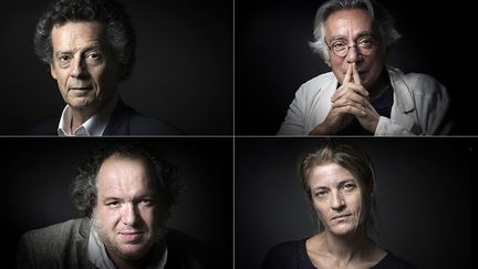 Les quatre derniers finalistes du Goncourt Kaddour, Nathan, Enard et Azoulay 
 (Joel Saget / AFP)