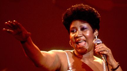 Aretha Franklin sur scène au Park West Auditorium de Chicago le 23 mars 1992.
 (Paul Natkin / Getty Images)