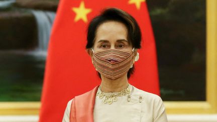 Aung San Suu Kyi à&nbsp;Naypyidaw (Birmanie), le 1er septembre 2020. (THET AUNG / POOL / AFP)