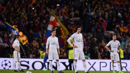 Les Parisiens ne peuvent que constater les dégâts au Camp Nou, défaits 6-1 le 8 mars 2017 par le Barça (JOSEP LAGO / AFP)