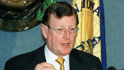 L'ancien Premier ministre nord-irlandais, David Trimble, à Washington (Etats-Unis), le 17 mars 2000. (GEORGE BRIDGES / AFP)