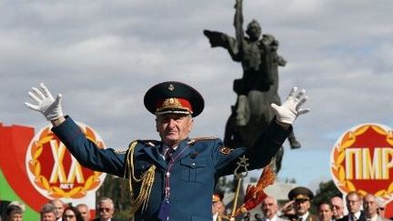 Lors de la célébration des 20 ans de l'indépendance de la Transnistrie à Tiraspol, le 2 septembre 2010. ( AFP PHOTO / VADIM DENISOV)