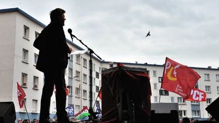 Jean-Luc Mélenchon, lors d'un meeting à Calais le 31 mai (PHILIPPE HUGUEN / AFP)