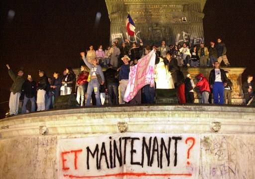 Place de la Bastille le 5 mai 2002 (MEHDI FEDOUACH / AFP)