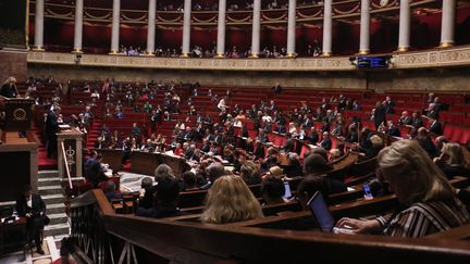 L'hémicycle de l'Assemblée nationale à Paris, le 24 octobre 2022. (QUENTIN DE GROEVE / HANS LUCAS)