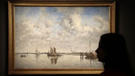 "La Meuse a Rotterdam", Eugène Boudin. Expo du 22 mars au 22 juillet 2013, Musée Jacquemart-André
 (AFP/J. DEMARTHON)