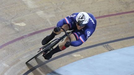 Sébastien Vigier, aux derniers championnats du monde de cyclisme, sur le vélodrome de Saint-Quentin-en-Yvelines, en France en octobre 2022. (HASLIN / MAXPPP)