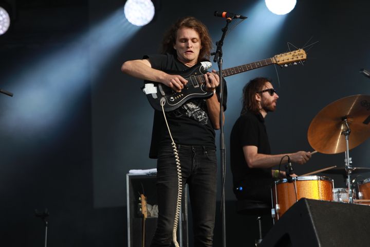 Le démonstratif Stu des King Gizzard sur la Grande scène de Rock en Seine samedi.
