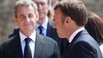 Nicolas Sarkozy et Emmanuel Macron (LUDOVIC MARIN / POOL / AFP POOL)