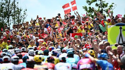 Le peloton du Tour de France a pu compter sur le soutien du très nombreux public danois, dimanche 3 juillet 2022, lors de la 3e étape. (JASPER JACOBS / BELGA MAG)