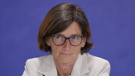 Agnès Firmin-Le Bodo, l'ancienne ministre de la Santé et de la Prévention et députée Horizon, au Conseil économique, social et environnemental à Paris, le 26 avril 2024. (LUDOVIC MARIN / POOL / VIA AFP)