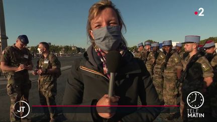 Des soldats lors des répétitions du 14 juillet. (France 2)