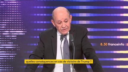 Jean-Yves Le Drian était l'invité du 8h30 franceinfo, 14 mars 2024. (FRANCEINFO / RADIOFRANCE)