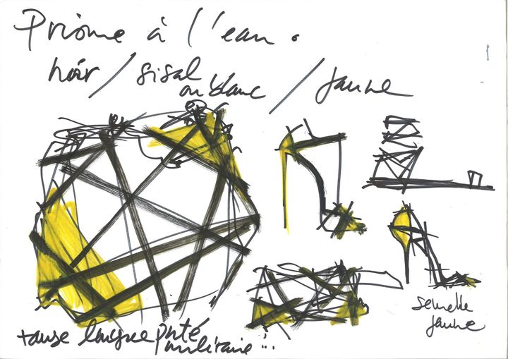 Croquis de Bruno Frisoni , modèle "Prismick" collection printemps-été 2012
 (DR)