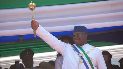 Investiture du président sierra-léonais Maada Bio, le 12 mai 2018 à Freetown. (SAIDU BAH / AFP)