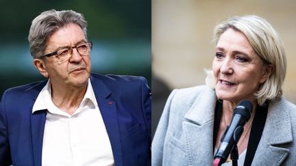 Jean-Luc Mélenchon et Marine Le Pen. (Sameer Al-Doumy / Xose Bouzas / Hans Lucas / AFP)