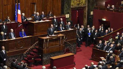 François Hollande s'exprime devant le congrès réuni à Versailles le 16 novembre 2015.