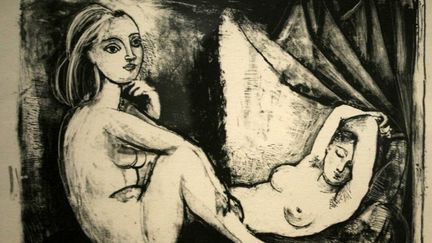 "Les deux femmes nues" de Picasso (21 novembre 1945), unes des gravures exposées au musée de s Beaux-Arts de Pau
 (France 3 Culturebox)