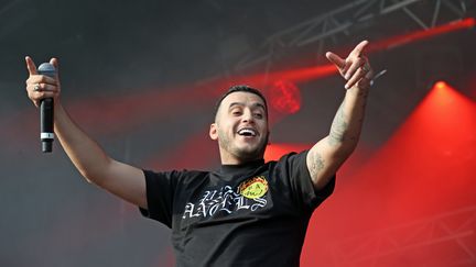 Le rappeur marseillais Soso Maness au festival "Fête du bruit dans Landerneau", le 25 juillet 2021 (FRANCOIS DESTOC / MAXPPP)