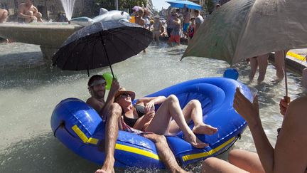 Z&uuml;rich (Suisse), 34 &deg;C, le 19 ao&ucirc;t 2012. (ALESSANDRO DELLA BELLA / EPA / MAXPPP)