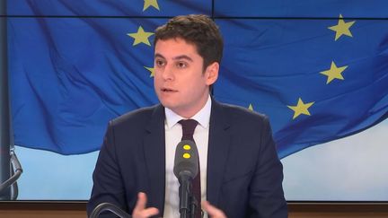 Gabriel Attal, secrétaire d'Etat&nbsp;auprès du ministre de l'Éducation nationale et de la Jeunesse, invité de franceinfo le lundi 4 mars 2019 (FRANCEINFO / RADIOFRANCE)