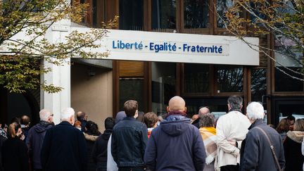 Le collège du Bois d'Aulne, à Conflans-Sainte-Honorine (Yvelines), le 17 octobre 2020. (MARIE MAGNIN / HANS LUCAS / AFP)