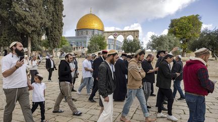 L'esplanade&nbsp;des Mosquées de Jérusalem (Israël), le 20 avril 2022. (MENAHEM KAHANA / AFP)