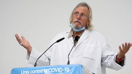 Le professeur Didier Raoult, directeur de l'IHU à Marseille (Bouches-du-Rhône) le 27 août 2020 (CHRISTOPHE SIMON / AFP)