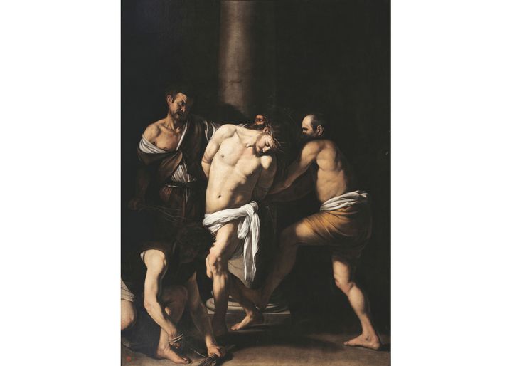 Michelangelo Merisi da Caravaggio, dit Caravage, La Flagellation. 1607. Naples, propriété du Fondo Edifici di Culto, Ministero dell’Interno, en dépôt au Museo e Real Bosco di Capodimonte (© Luciano Romano)