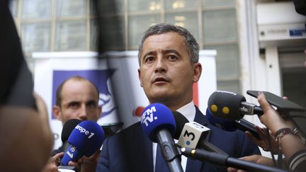 Le ministre de l'Intérieur Gérald Darmanin à Bastia en Corse, le 22 juillet 2022. (PASCAL POCHARD-CASABIANCA / AFP)