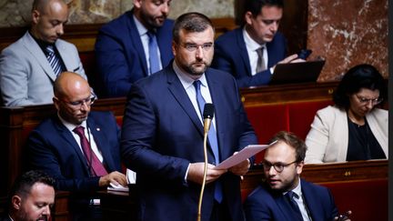 Grégoire de Fournas, le 26 juillet 2022, à l'Assemblée nationale. (Thomas Padilla / MaxPPP)