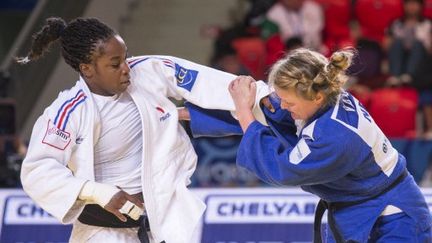 G&eacute;vrise Emane, le 28 ao&ucirc;t 2015, lors des Mondiaux de judo &agrave; Astana (Kazakhstan). (JACK GUEZ / AFP)