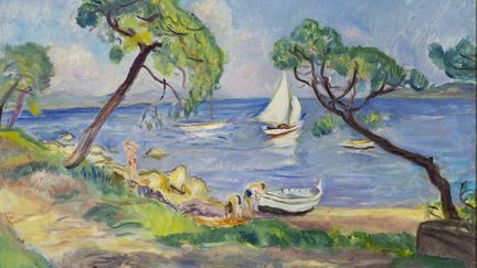 Charles Camoin, Saint-Tropez, voilier blanc dans la baie des Canoubiers, 1939 (Huile sur toile, 60 × 92 cm - Collection particulière © Jean-Louis Losi - ADAGP, Paris 2016
 ( Jean-Louis Losi - ADAGP, Paris 2016)