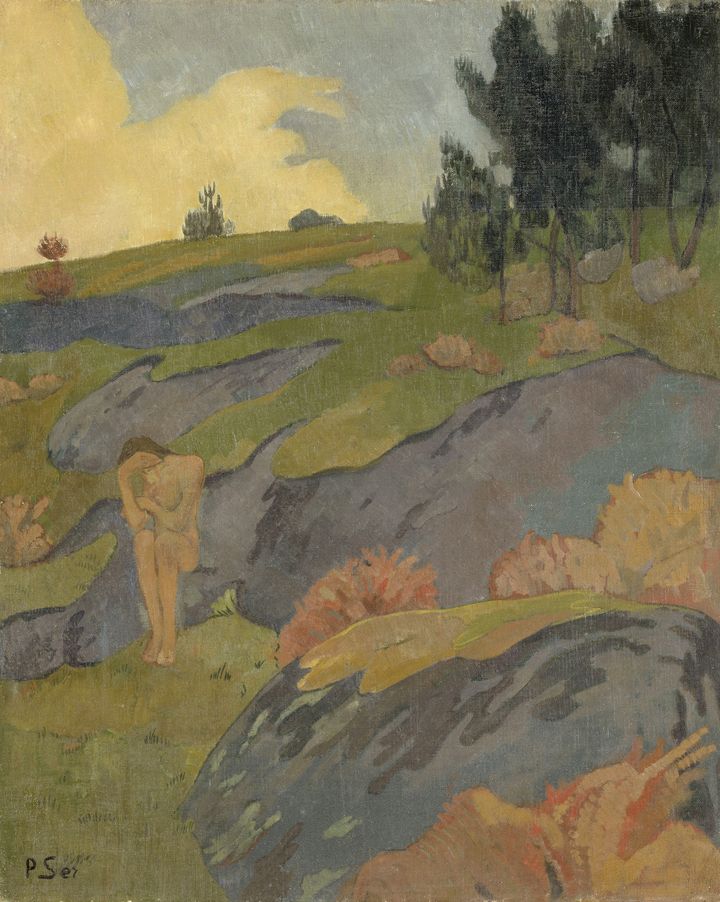 Paul S&eacute;rusier (1863-1927), "Eve bretonne ou M&eacute;lancolie", vers 1891. Paris, mus&eacute;e d'Orsay. Huile sur toile. 72 x 58 cm. (RMN-GRAND PALAIS (MUSÉE D'ORSAY) / HERVÉ LEWANDOWSKI)