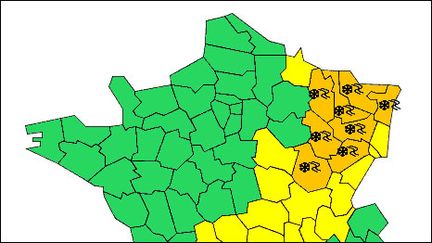 Vigilance orange dans 8 départements (© Meteo France)