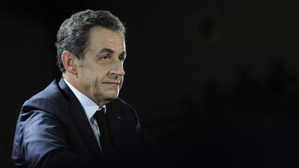 L'ancien pr&eacute;sident de la R&eacute;publique, Nicolas Sarkozy, lors d'un meeting &agrave; Saint-Julien-les-Villas (Aube), le 2 octobre 2014. ( WITT / SIPA)