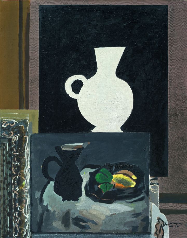 Georges Braque, Atelier I, 1949. Huile sur toile ; 92 x 73 cm, collection particuli&egrave;re. (COLLECTION PARTICULIÈRE / ADAGP, PARIS 2013 )