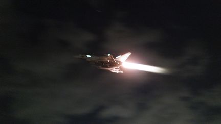 A British plane takes off to carry out strikes in Yemen, February 3, 2024. (JAKE GREEN / MOD / AFP)