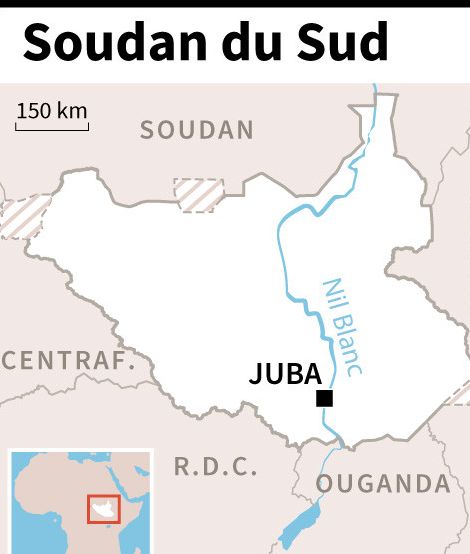 Carte du Soudan du Sud (Sophie RAMIS / AFP)