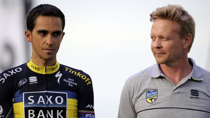 Philippe Mauduit (à droite) et Alberto Contador. (/NCY / MAXPPP)