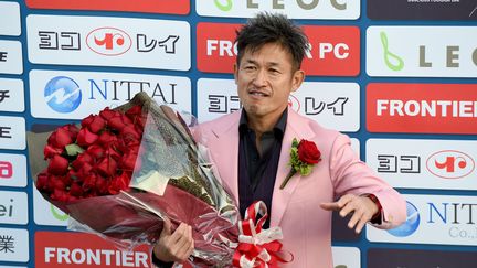 Kazuyoshi Miura,&nbsp;&nbsp;footballeur japonais, ancien international de football et international de futsal, fête ses 50 ans le 26 février 2017 à Yokohama&nbsp;(Japon).&nbsp; (TORU YAMANAKA / AFP)