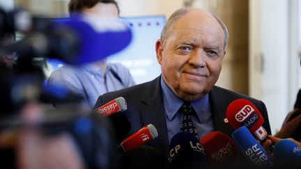 René Dosière à une conférence de presse à l'Assemblée nationale, le 22 mai 2017. (THOMAS SAMSON / AFP)